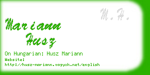 mariann husz business card